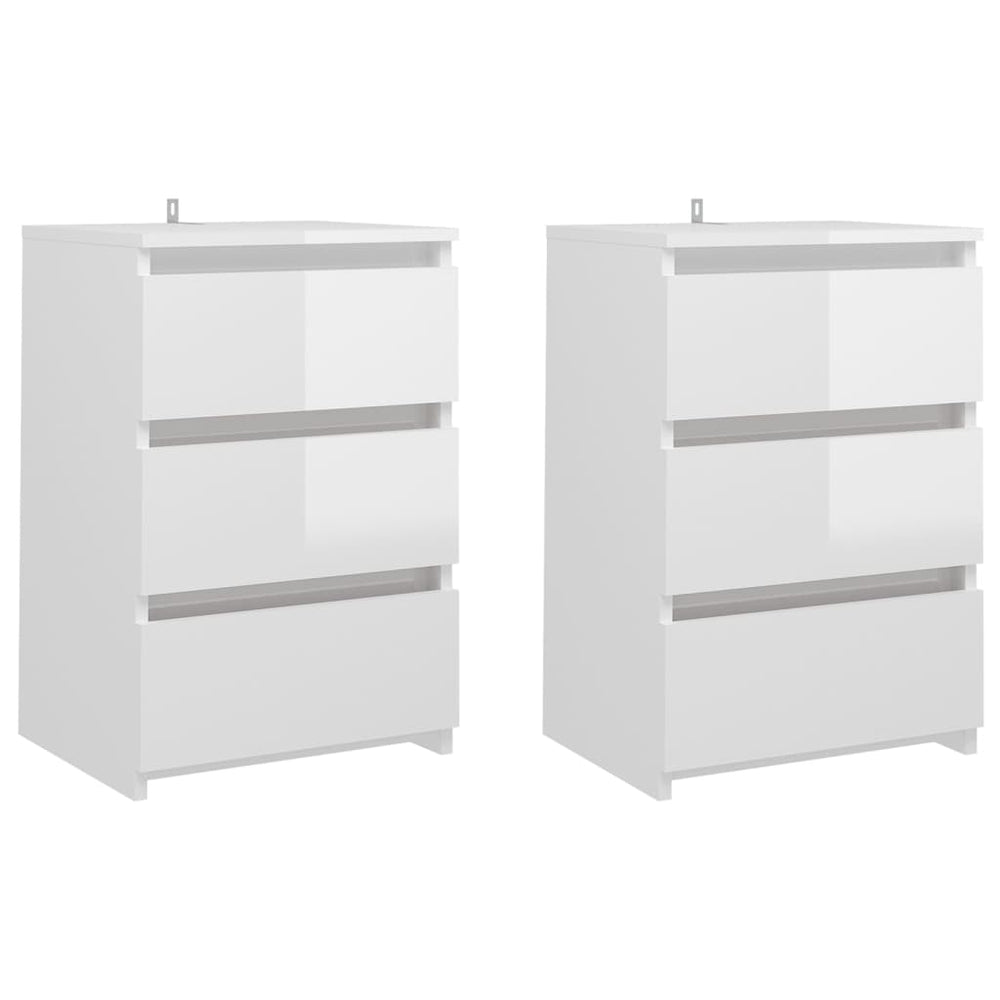 Nachtkastjes 2 st 40x35x62,5 cm spaanplaat hoogglans wit MeubelReus