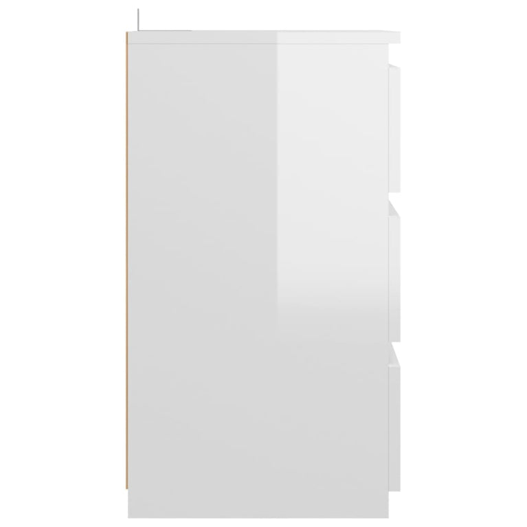 Nachtkastjes 2 st 40x35x62,5 cm spaanplaat hoogglans wit MeubelReus
