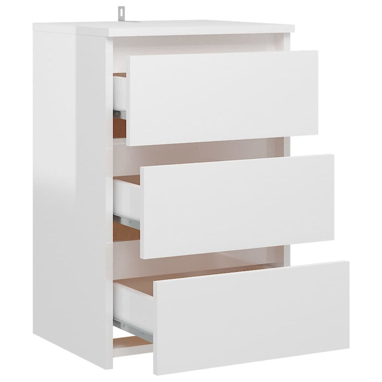 Nachtkastjes 2 st 40x35x62,5 cm spaanplaat hoogglans wit MeubelReus
