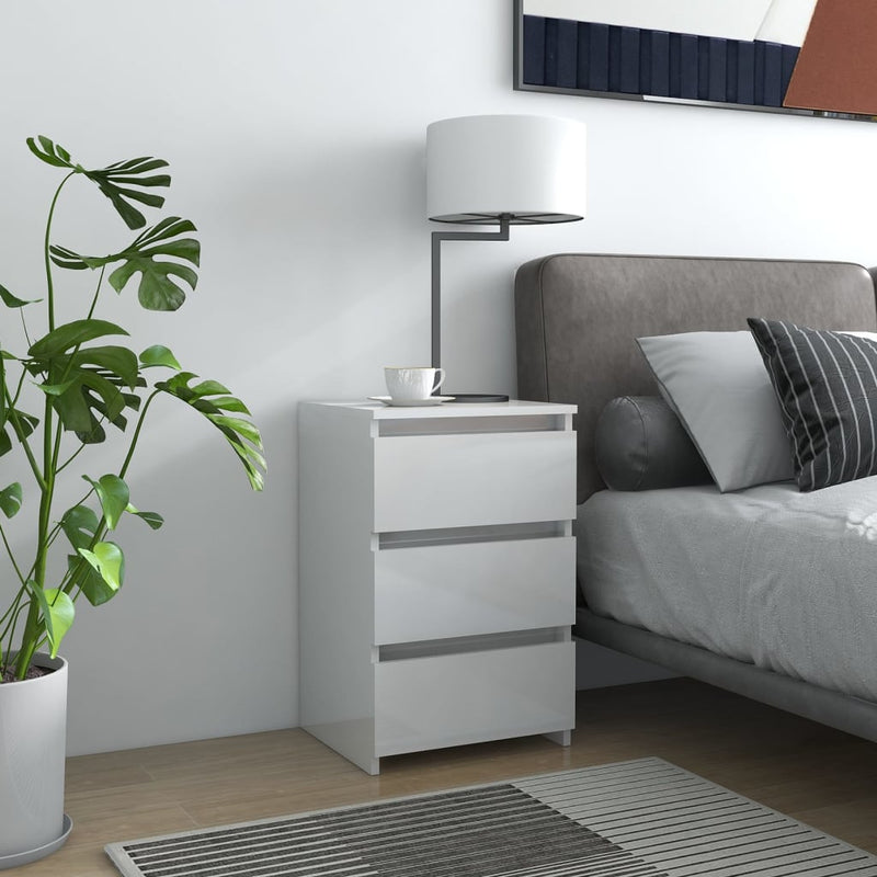 Nachtkastjes 2 st 40x35x62,5 cm spaanplaat hoogglans wit MeubelReus