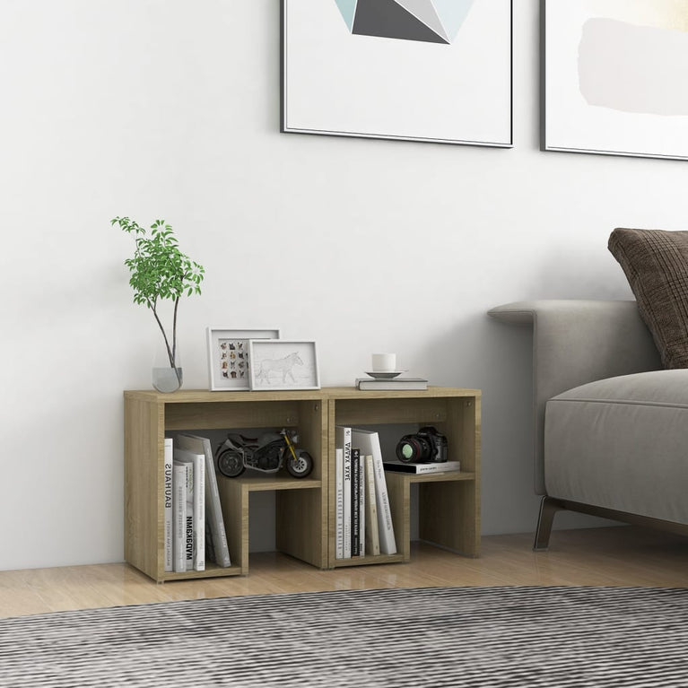 Nachtkastjes 2 st 40x30x40 cm spaanplaat sonoma eikenkleurig MeubelReus