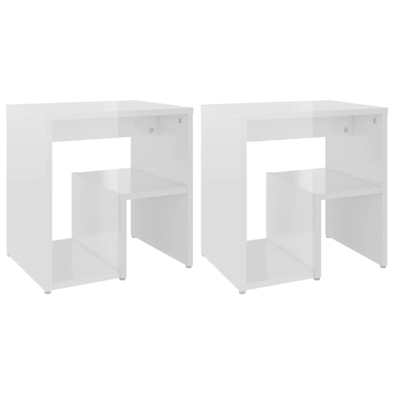 Nachtkastjes 2 st 40x30x40 cm spaanplaat hoogglans wit