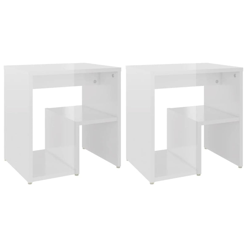 Nachtkastjes 2 st 40x30x40 cm spaanplaat hoogglans wit