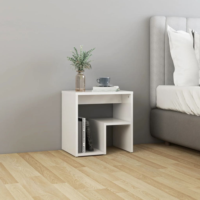 Nachtkastjes 2 st 40x30x40 cm spaanplaat hoogglans wit