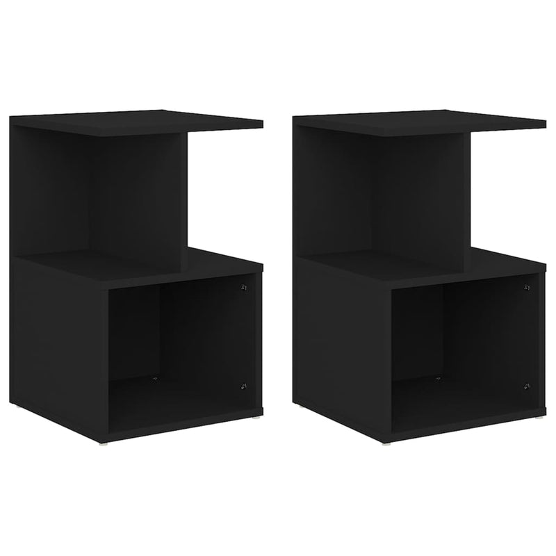 Nachtkastjes 2 st 35x35x55 cm spaanplaat zwart MeubelReus