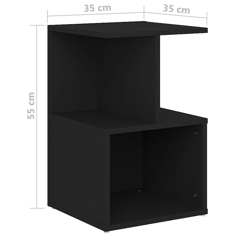 Nachtkastjes 2 st 35x35x55 cm spaanplaat zwart MeubelReus