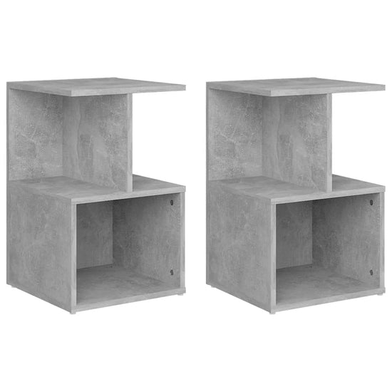 Nachtkastjes 2 st 35x35x55 cm spaanplaat betongrijs MeubelReus
