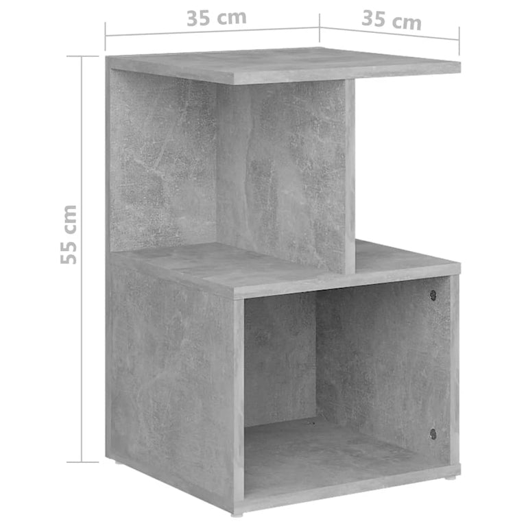 Nachtkastjes 2 st 35x35x55 cm spaanplaat betongrijs MeubelReus