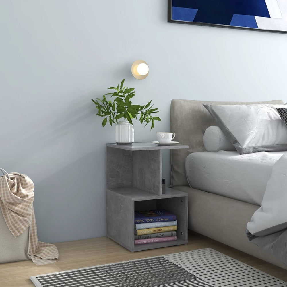 Nachtkastjes 2 st 35x35x55 cm spaanplaat betongrijs MeubelReus