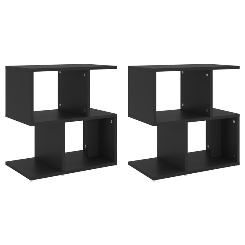Nachtkastjes 2 st 50x30x51,5 cm spaanplaat zwart
