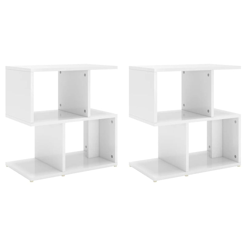 Nachtkastjes 2 st 50x30x51,5 cm spaanplaat hoogglans wit