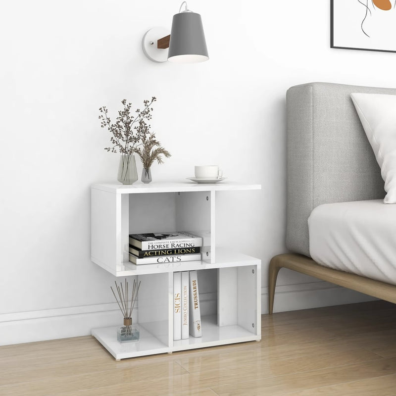 Nachtkastjes 2 st 50x30x51,5 cm spaanplaat hoogglans wit