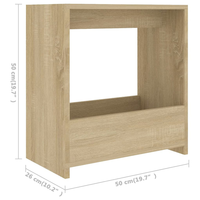 Bijzettafel 50x26x50 cm spaanplaat sonoma eikenkleurig MeubelReus