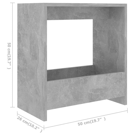 Bijzettafel 50x26x50 cm spaanplaat betongrijs MeubelReus