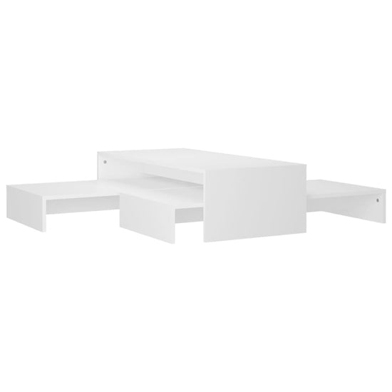 Salontafelset 100x100x26,5 cm bewerkt hout wit MeubelReus