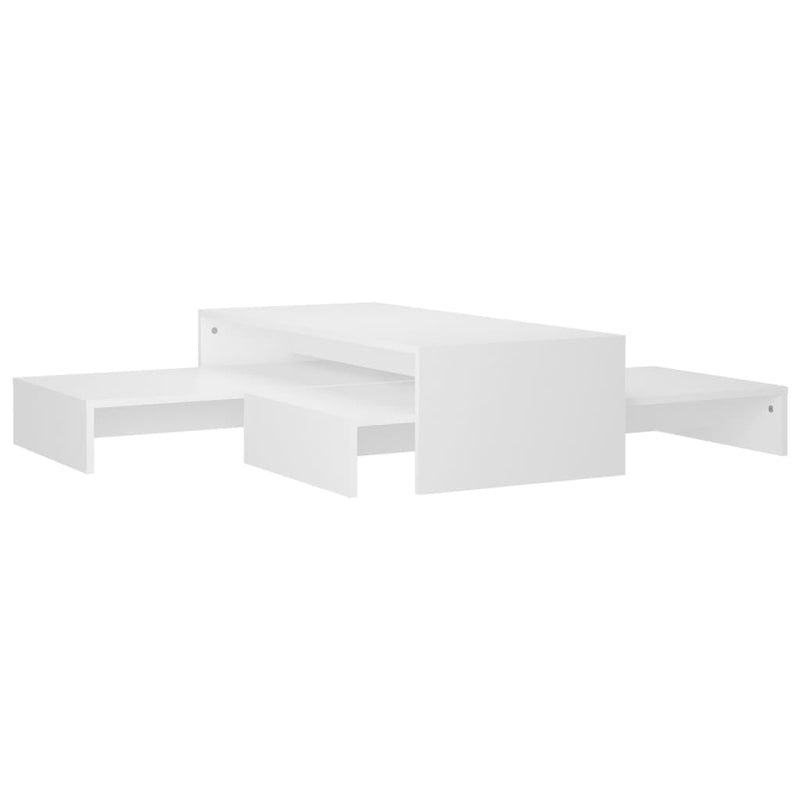 Salontafelset 100x100x26,5 cm bewerkt hout wit MeubelReus