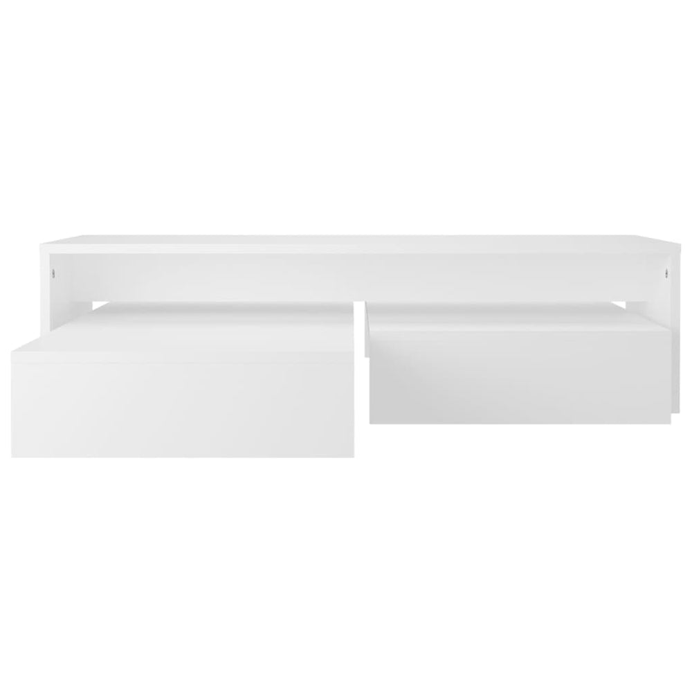 Salontafelset 100x100x26,5 cm bewerkt hout wit MeubelReus