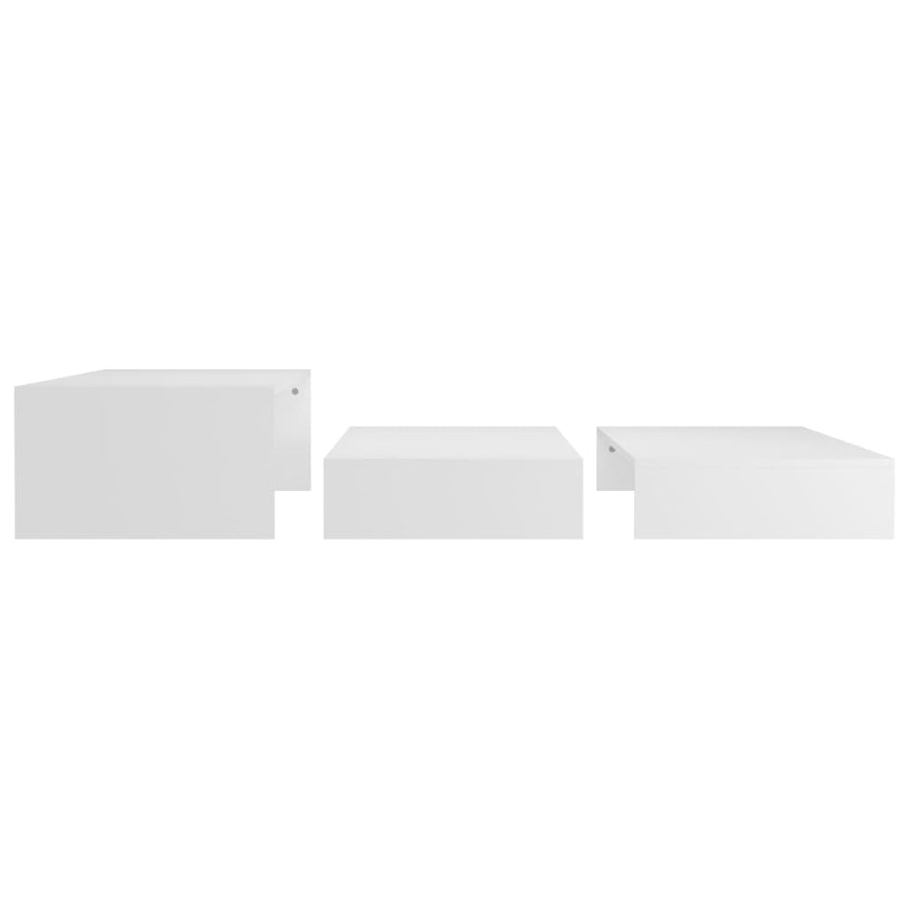 Salontafelset 100x100x26,5 cm bewerkt hout wit MeubelReus