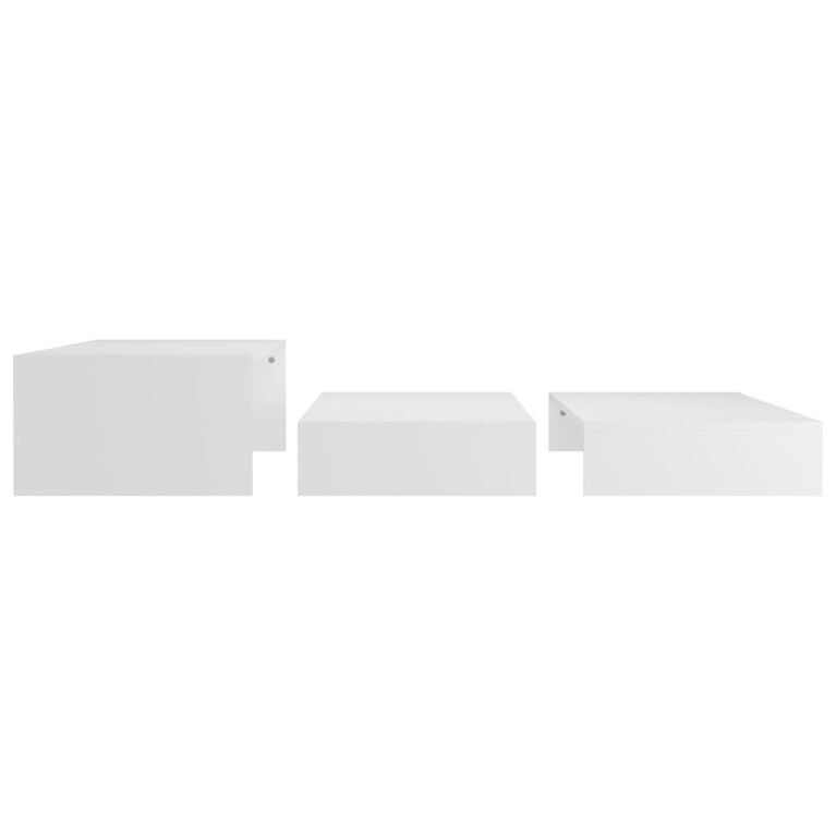 Salontafelset 100x100x26,5 cm bewerkt hout wit MeubelReus
