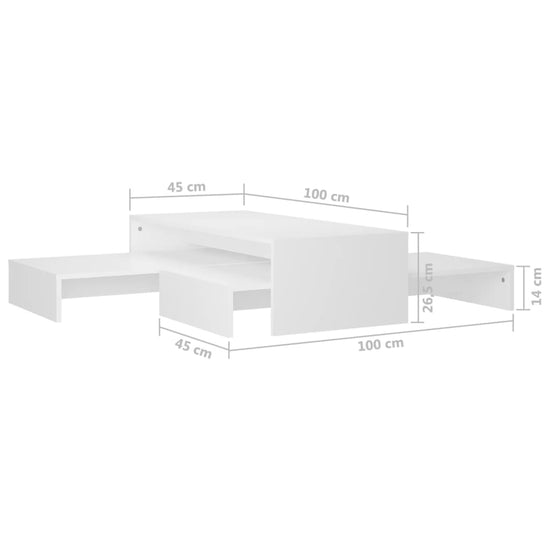 Salontafelset 100x100x26,5 cm bewerkt hout wit MeubelReus