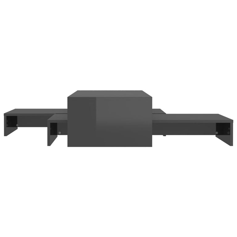 Salontafelset 100x100x26,5 cm hoogglans grijs MeubelReus