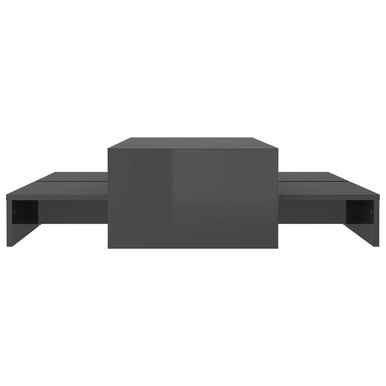 Salontafelset 100x100x26,5 cm hoogglans grijs MeubelReus