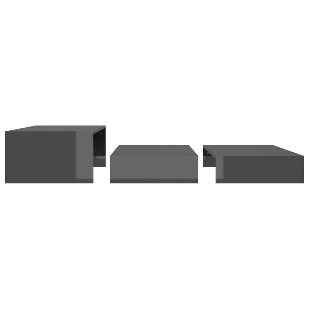 Salontafelset 100x100x26,5 cm hoogglans grijs MeubelReus