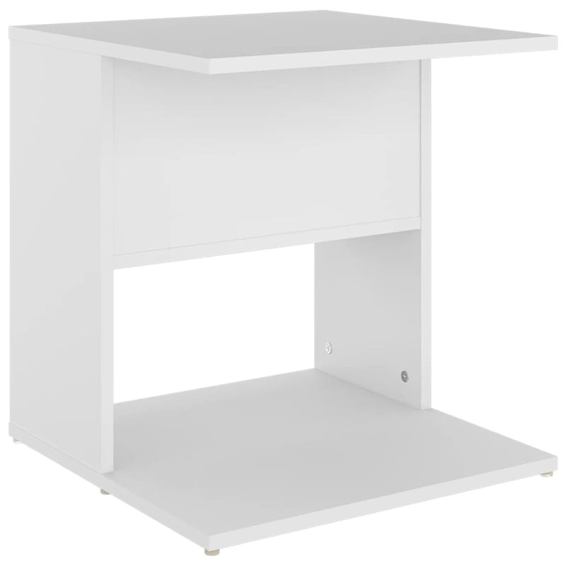 Bijzettafel 45x45x48 cm bewerkt hout wit MeubelReus