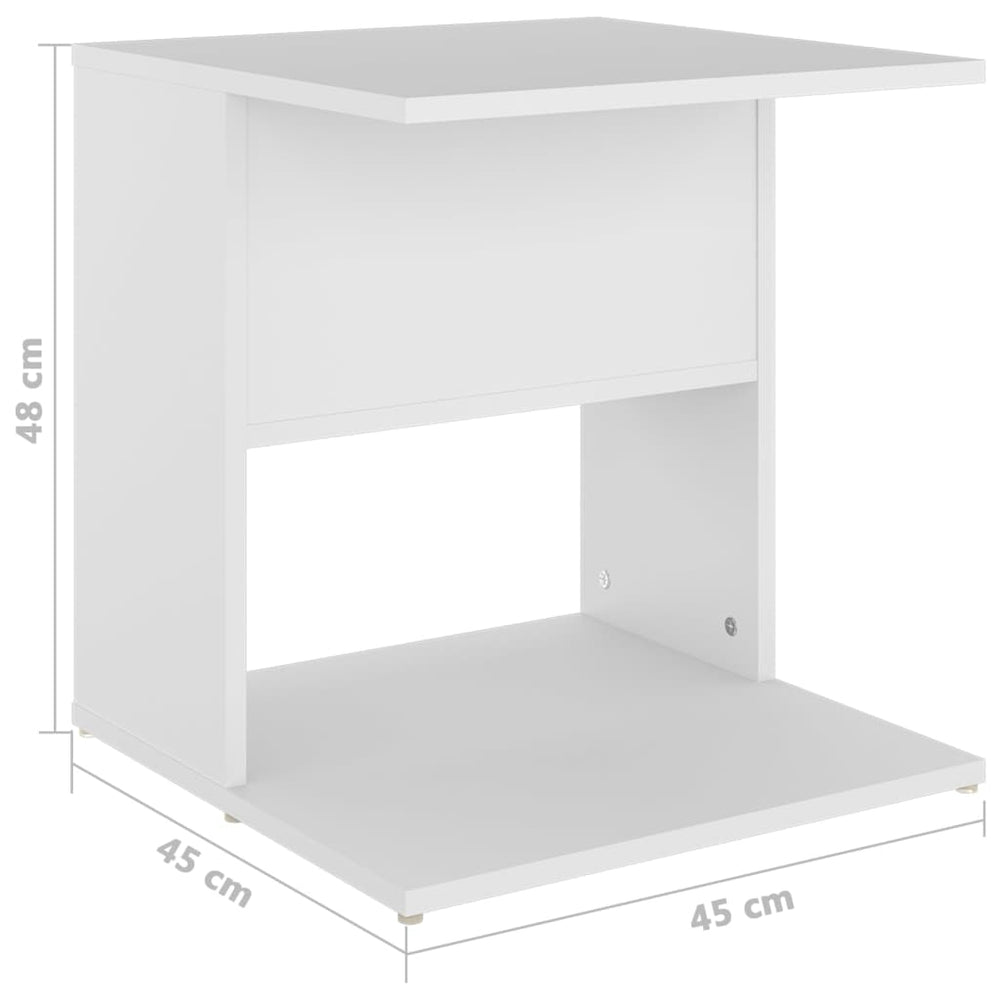 Bijzettafel 45x45x48 cm bewerkt hout wit MeubelReus