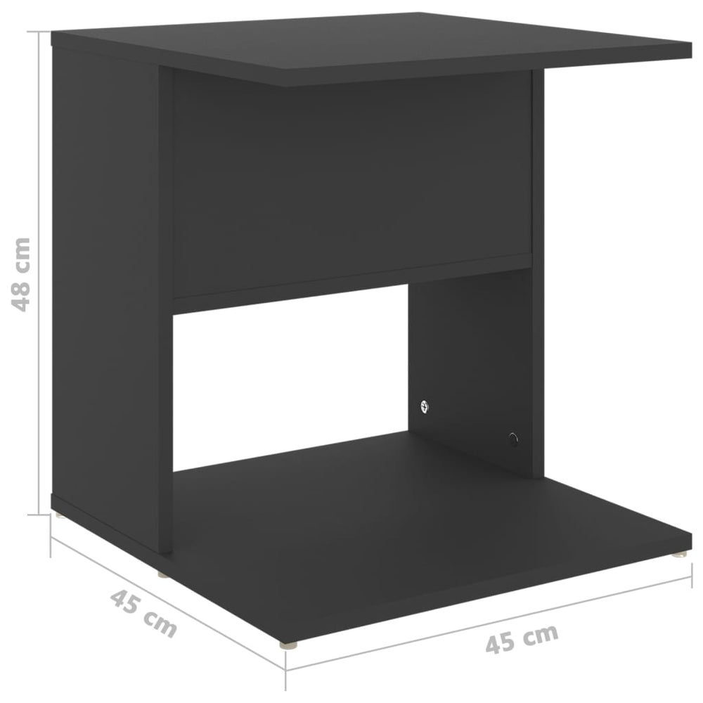 Bijzettafel 45x45x48 cm spaanplaat grijs MeubelReus