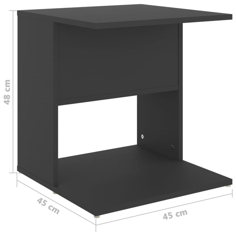 Bijzettafel 45x45x48 cm spaanplaat grijs MeubelReus