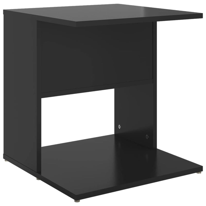 Bijzettafel 45x45x48 cm spaanplaat hoogglans zwart MeubelReus