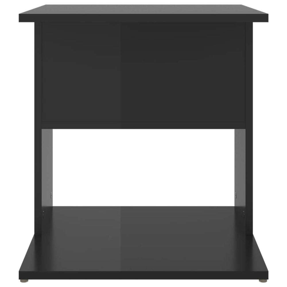 Bijzettafel 45x45x48 cm spaanplaat hoogglans zwart MeubelReus