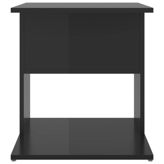 Bijzettafel 45x45x48 cm spaanplaat hoogglans zwart MeubelReus
