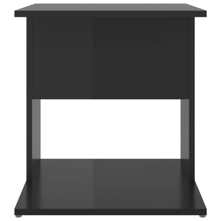 Bijzettafel 45x45x48 cm spaanplaat hoogglans zwart MeubelReus