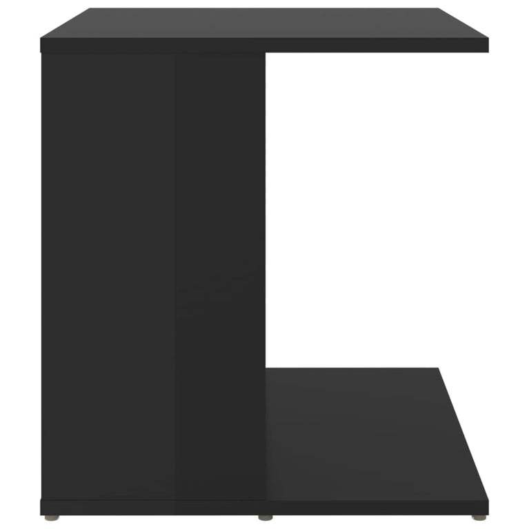Bijzettafel 45x45x48 cm spaanplaat hoogglans zwart MeubelReus