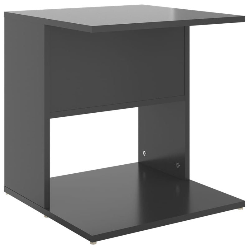 Bijzettafel 45x45x48 cm spaanplaat hoogglans grijs MeubelReus