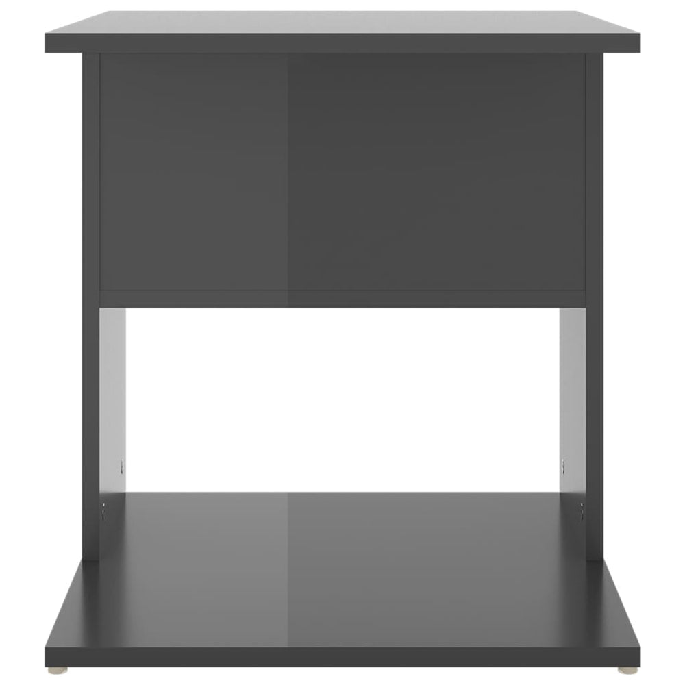 Bijzettafel 45x45x48 cm spaanplaat hoogglans grijs MeubelReus