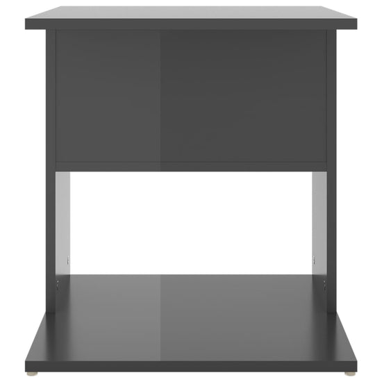 Bijzettafel 45x45x48 cm spaanplaat hoogglans grijs MeubelReus