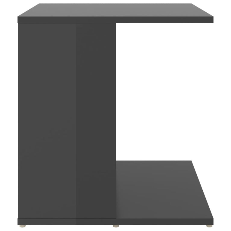 Bijzettafel 45x45x48 cm spaanplaat hoogglans grijs MeubelReus