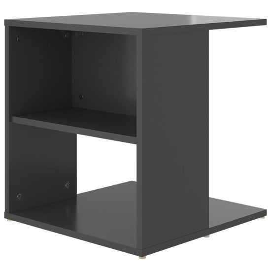 Bijzettafel 45x45x48 cm spaanplaat hoogglans grijs MeubelReus