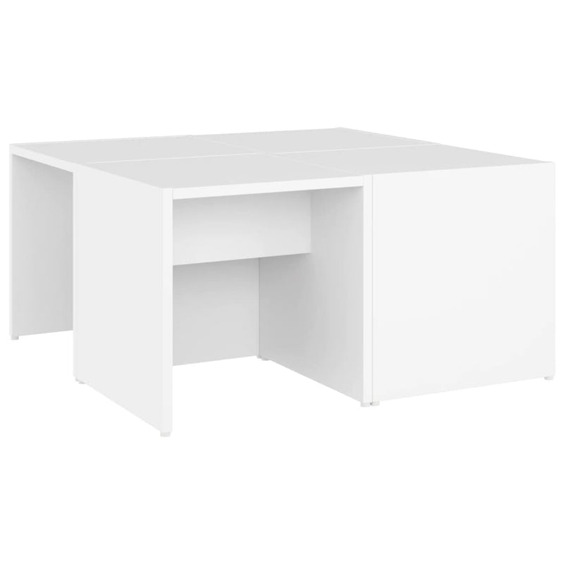 Salontafels 4 st 33x33x33 cm bewerkt hout wit MeubelReus