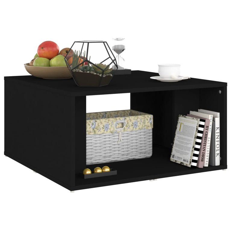 Salontafels 4 st 33x33x33 cm spaanplaat zwart MeubelReus
