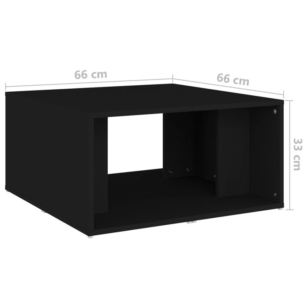 Salontafels 4 st 33x33x33 cm spaanplaat zwart MeubelReus