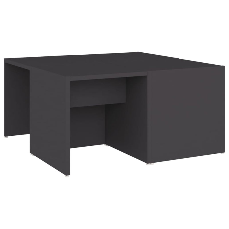 Salontafels 4 st 33x33x33 cm spaanplaat grijs MeubelReus