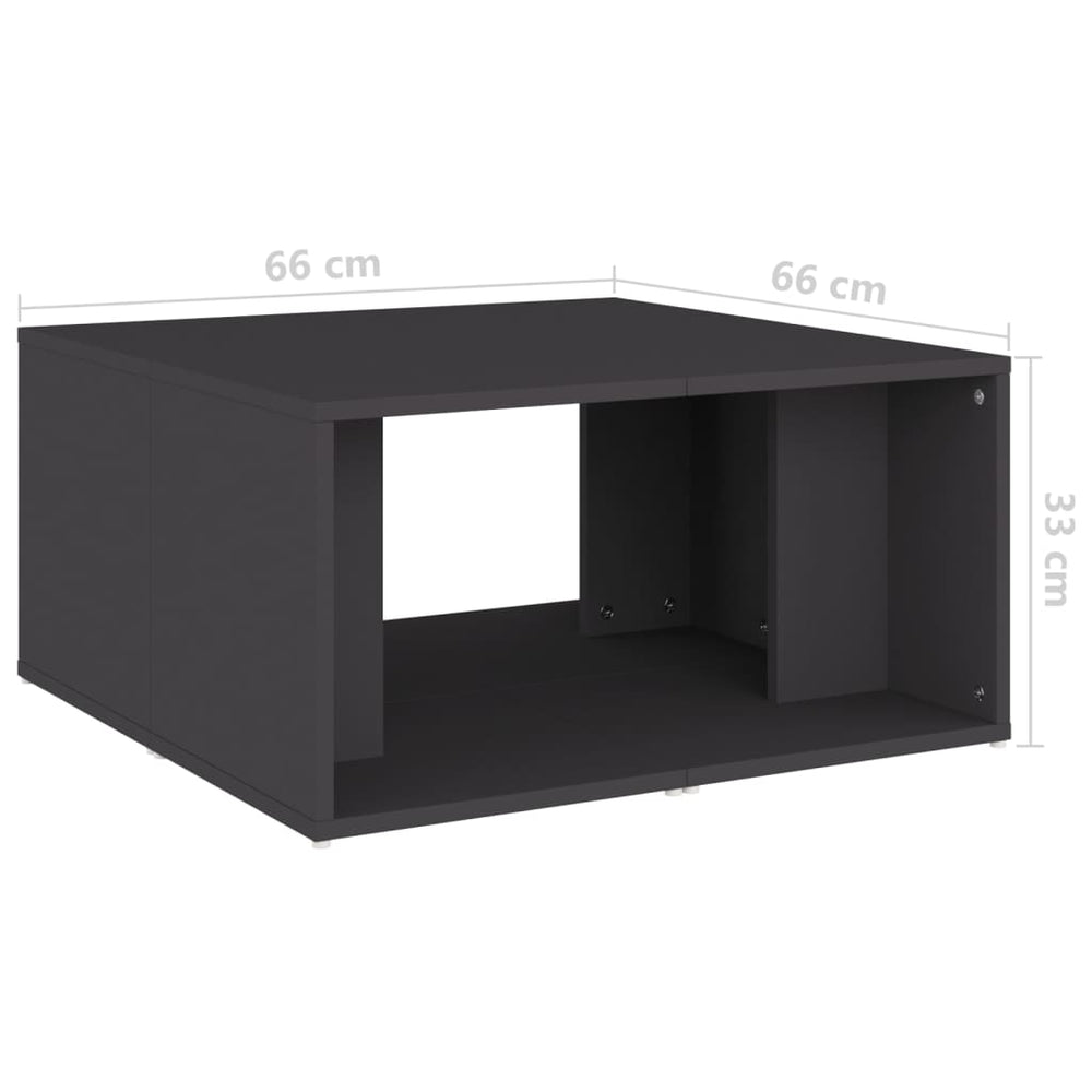 Salontafels 4 st 33x33x33 cm spaanplaat grijs MeubelReus
