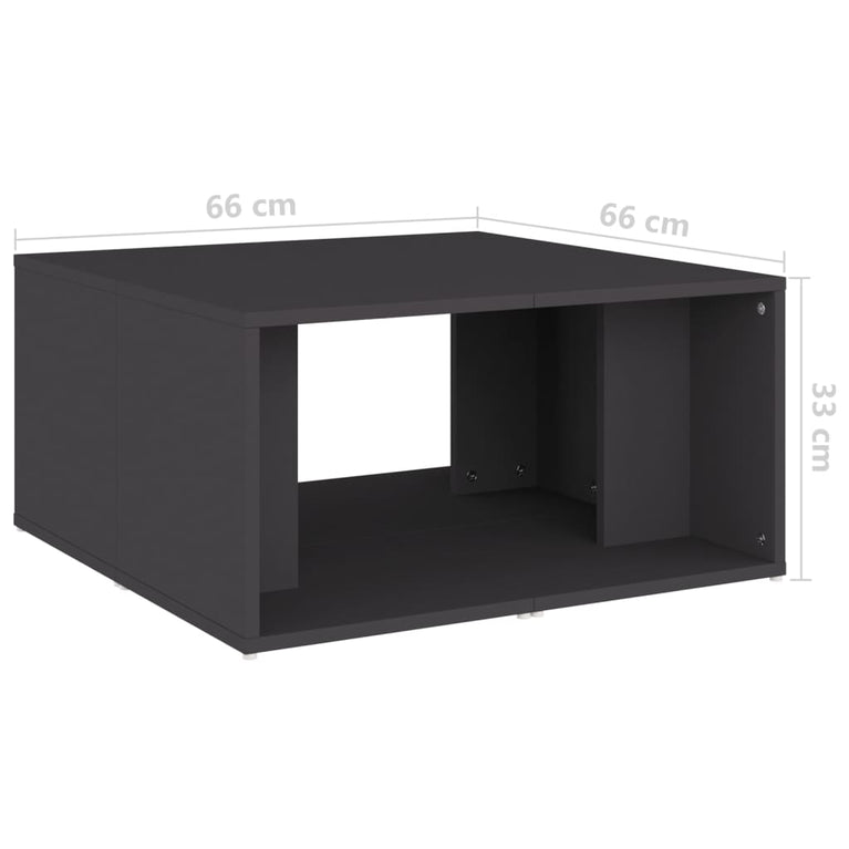 Salontafels 4 st 33x33x33 cm spaanplaat grijs MeubelReus