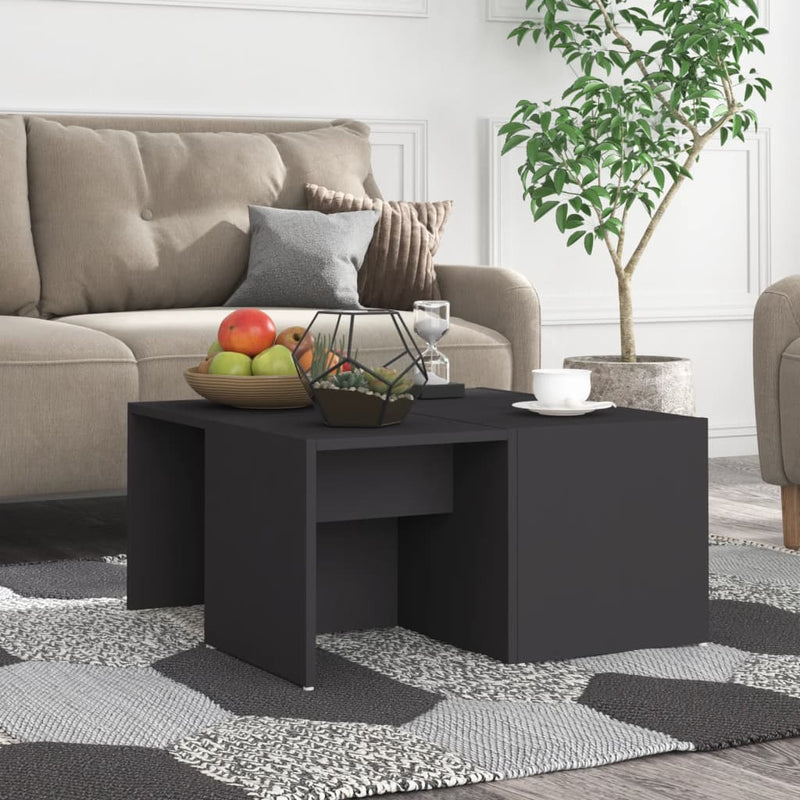 Salontafels 4 st 33x33x33 cm spaanplaat grijs MeubelReus