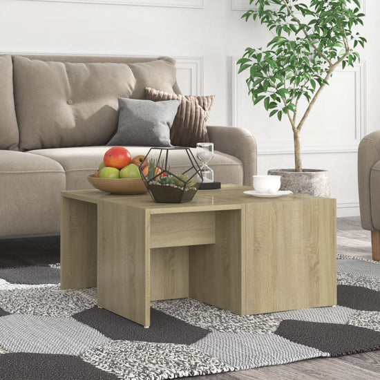 Salontafels 4 st 33x33x33 cm spaanplaat sonoma eikenkleurig MeubelReus