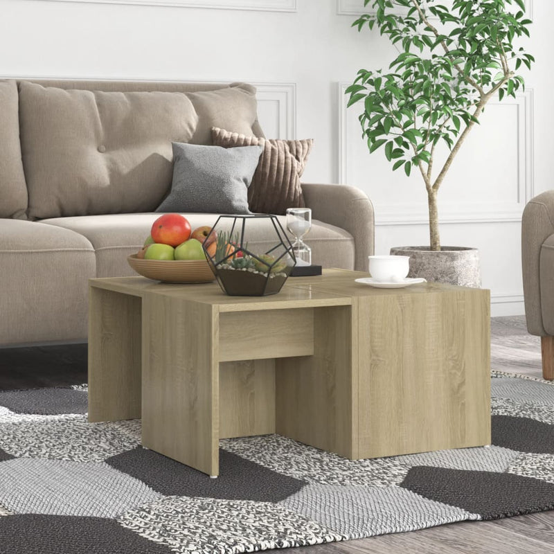 Salontafels 4 st 33x33x33 cm spaanplaat sonoma eikenkleurig MeubelReus